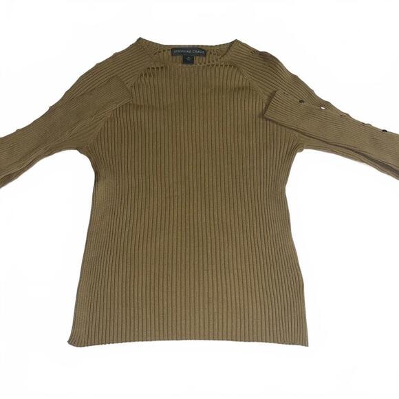 Josephine Chaus Tops - Josephine Chaus Women's Medium ribbed Knit Sweater 72% Silk Blend Button Details